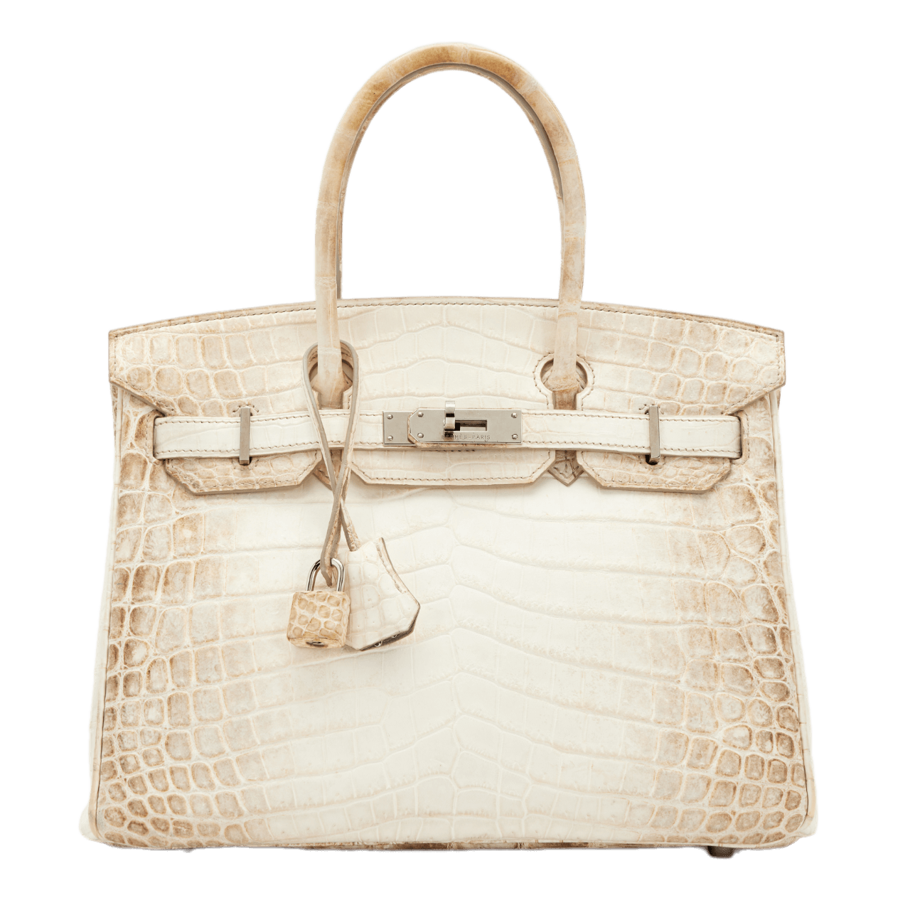 Hermès Matte White Niloticus Crocodile Himalaya Birkin 30 Palladium Hardware, 2009