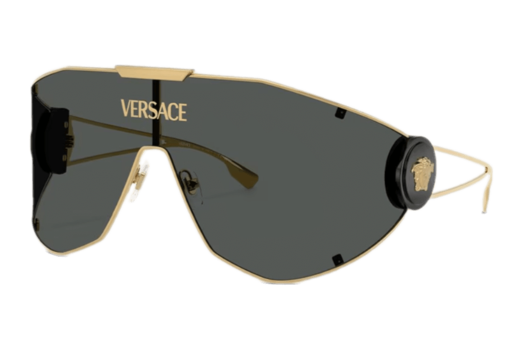 Versace Medusa Geometric Sunglasses - Black and Gold