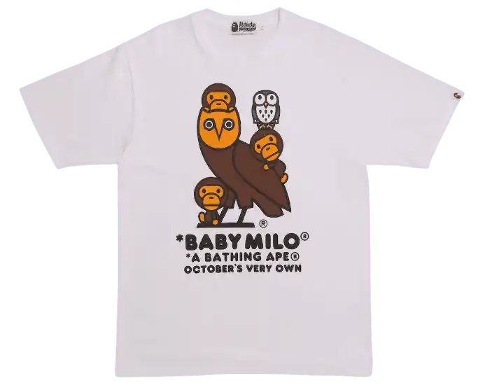 BAPE x OVO Baby Milo T-shirt Men's - White
