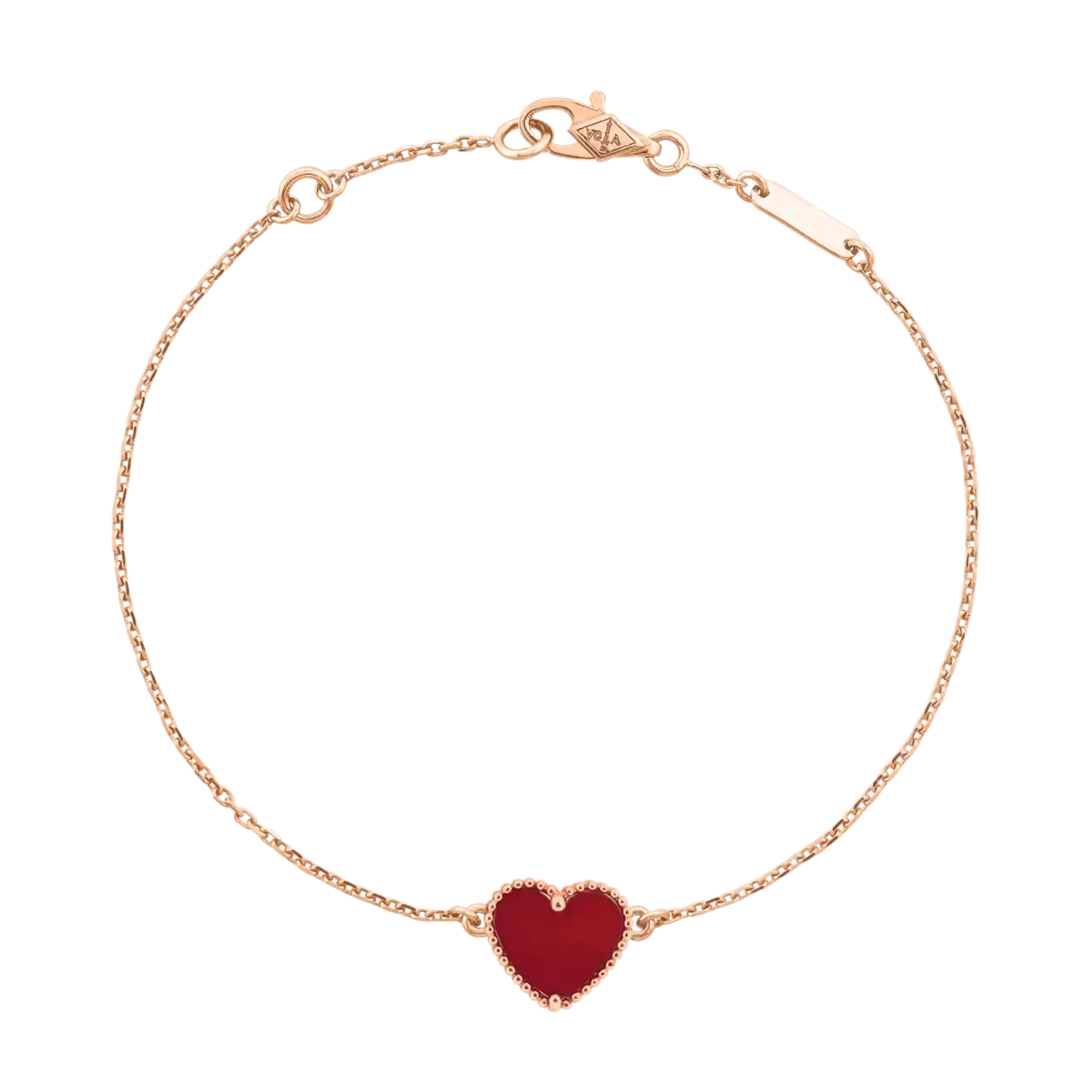 Van Cleef Sweet Hearts Bracelet - Rose Gold, Carnelian