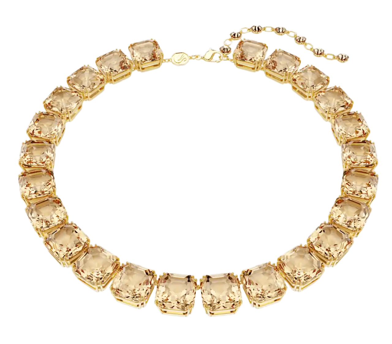Swarovski Millenia Necklace - Caramel, Gold Plated