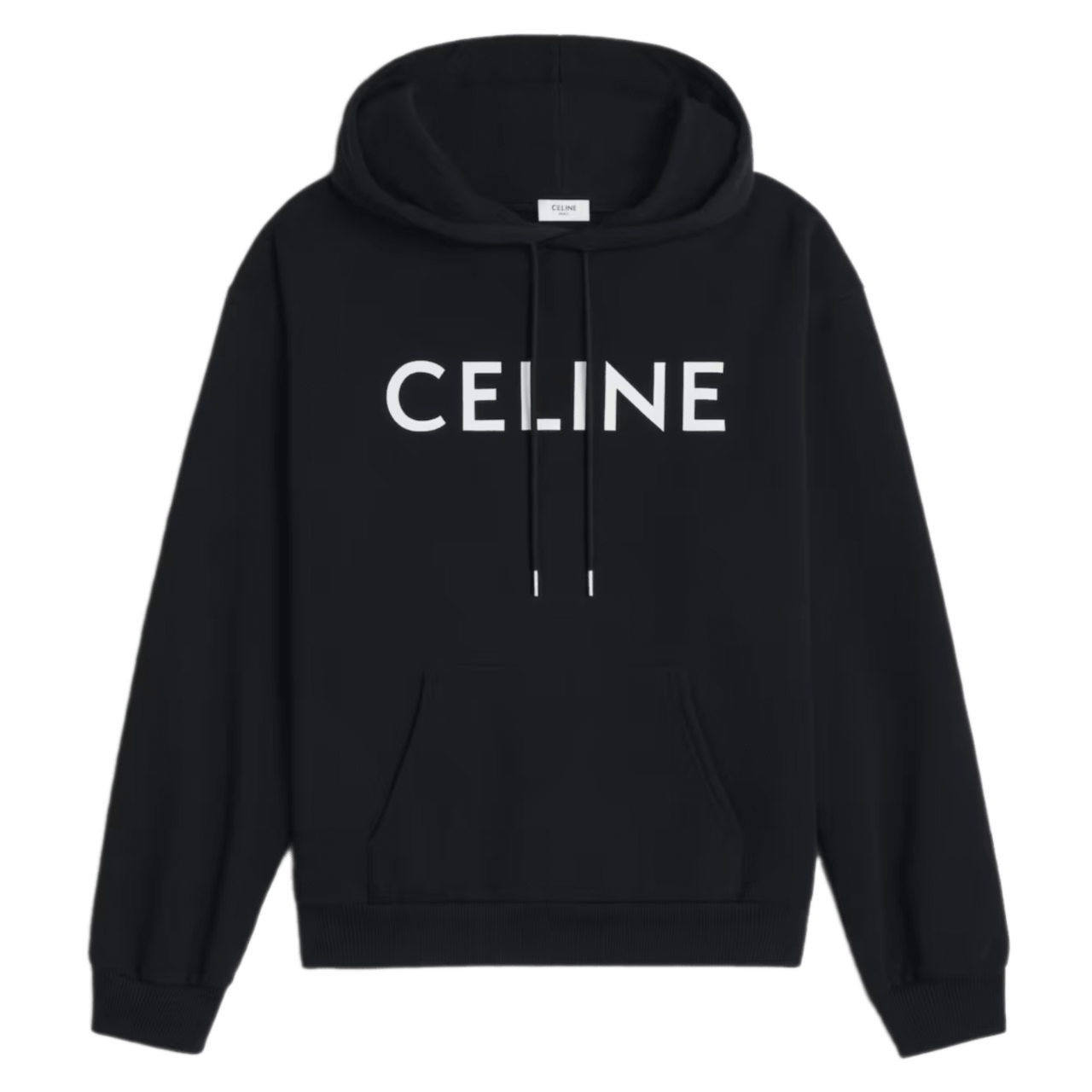 Celine Loose Hoodie In Cotton Fleece - Black/White