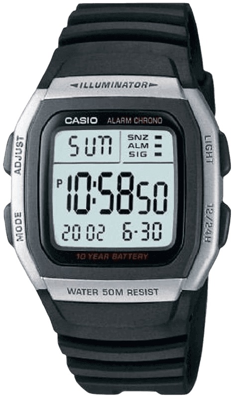 Casio Mens Digital Quartz Watch with Plastic Strap W-96H-1AVES