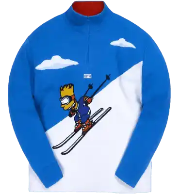 Kith x The Simpsons Bart Quarter Zip Ski Sweater - Blue/Multi