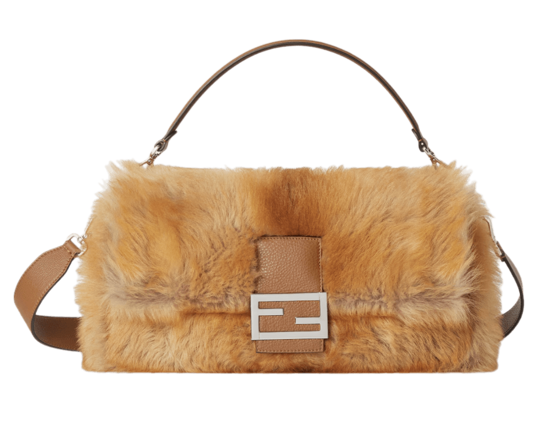 Fendi Maxi Baguette Sheepskin - Beige