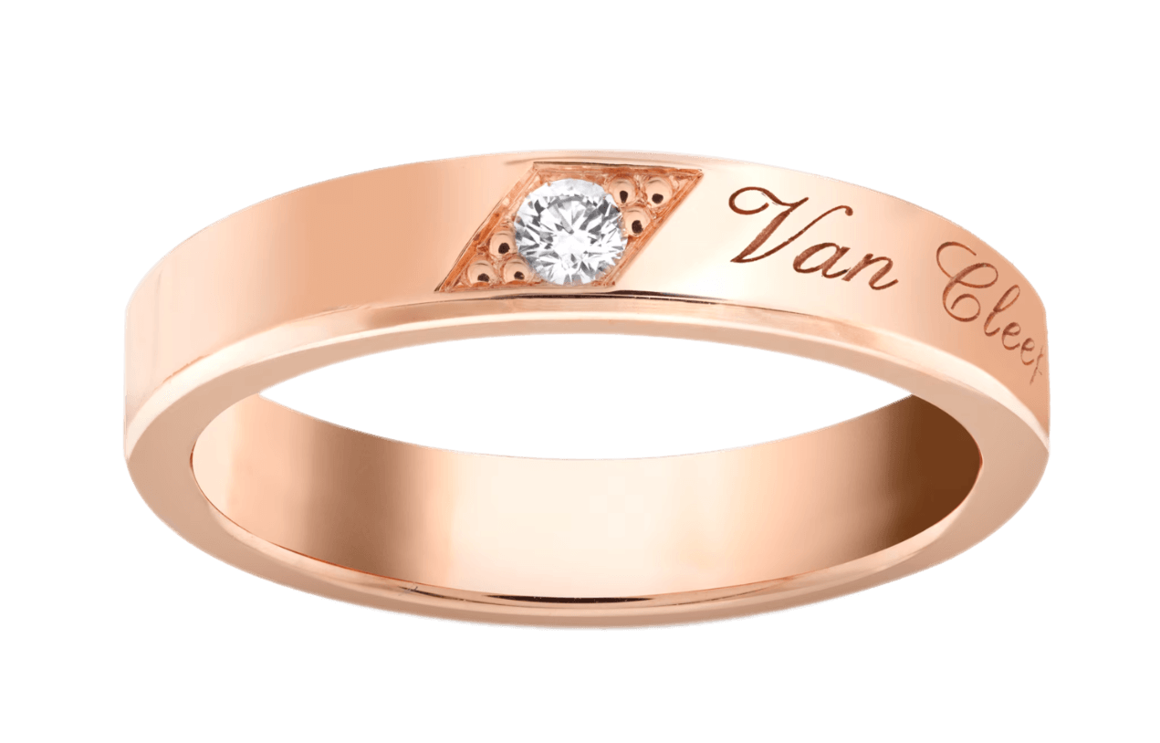 Van Cleef Toujours Signature Etoiles Wedding Band - 4 mm, Rose Gold