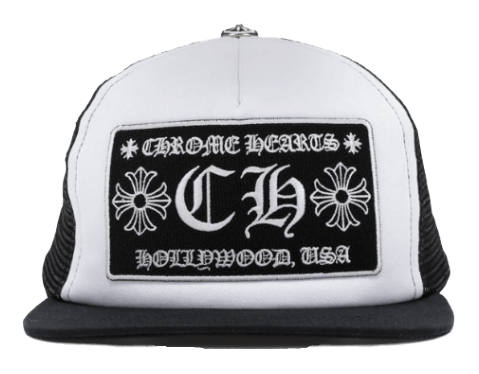 Chrome Hearts CH Hollywood Trucker Hat - Black/White