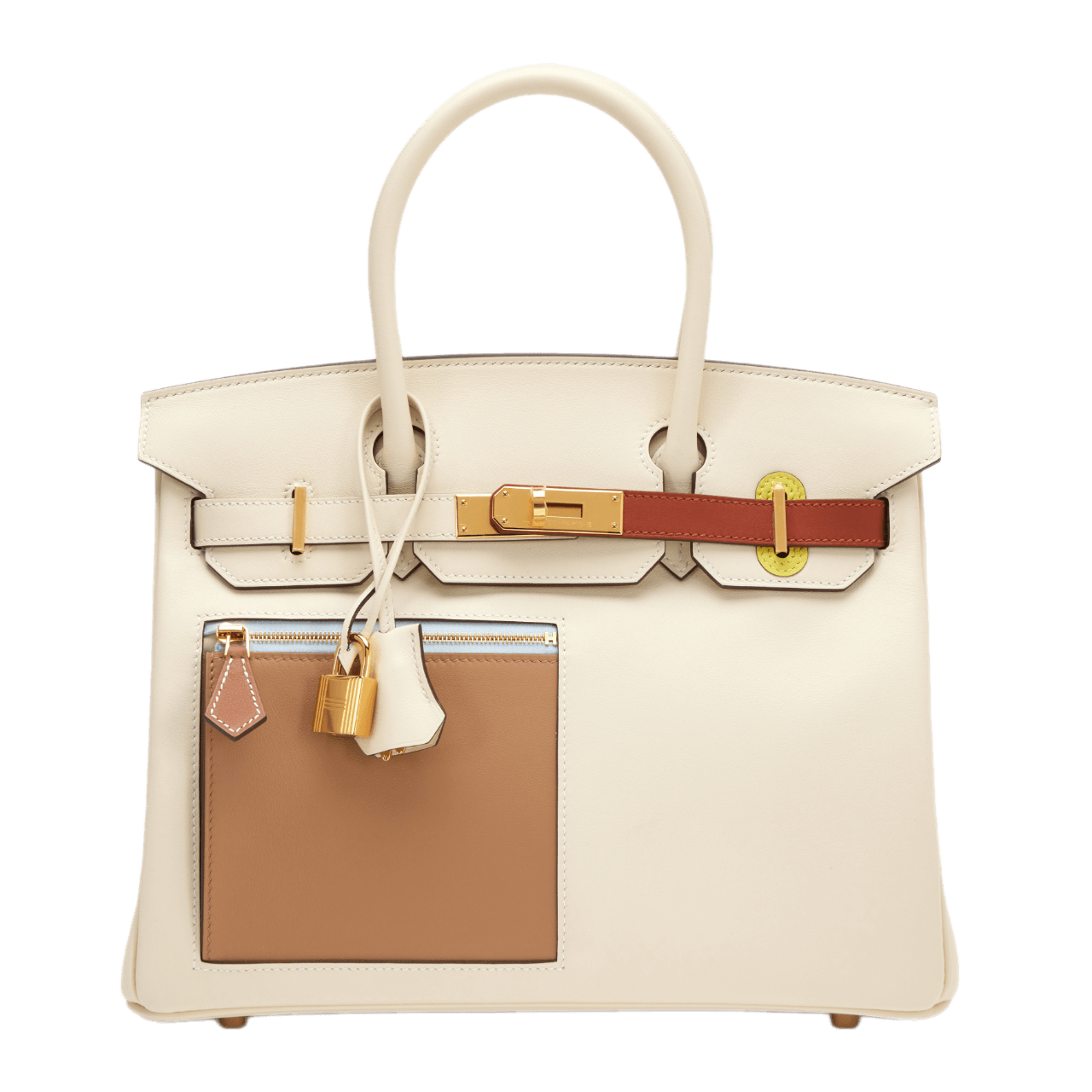 Hermès Limited Edititon Nata, Cuivre, Lime, Mauve Sylvestre, Bleu Brume and Chai Swift Colormatic Birkin 30 Gold Hardware, 2023