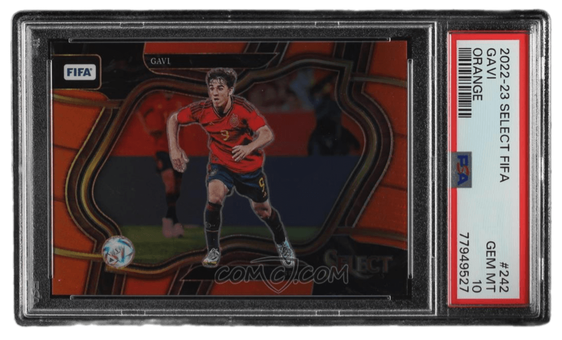 2022-23 Panini Select FIFA - Orange Prizm #242 - Field Level - Gavi /60 PSA 10