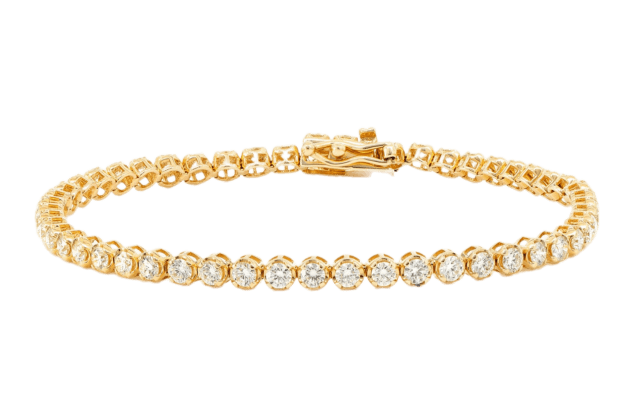 10pt Crown Set Diamond Bracelet 14k Solid Yellow Gold 4.50ctw