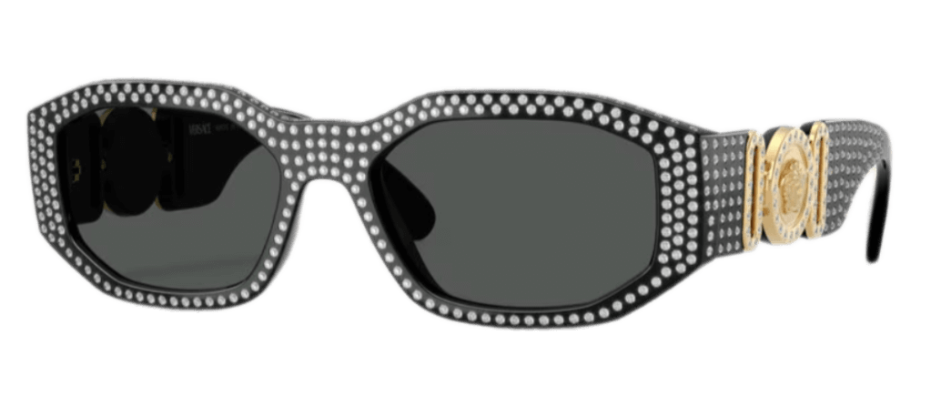 Versace Crystal Medusa Biggie Sunglasses - Black and Gold