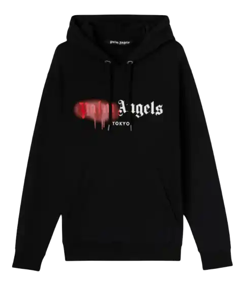 Palm Angels Tokyo Sprayed Hoodie - Black/Red