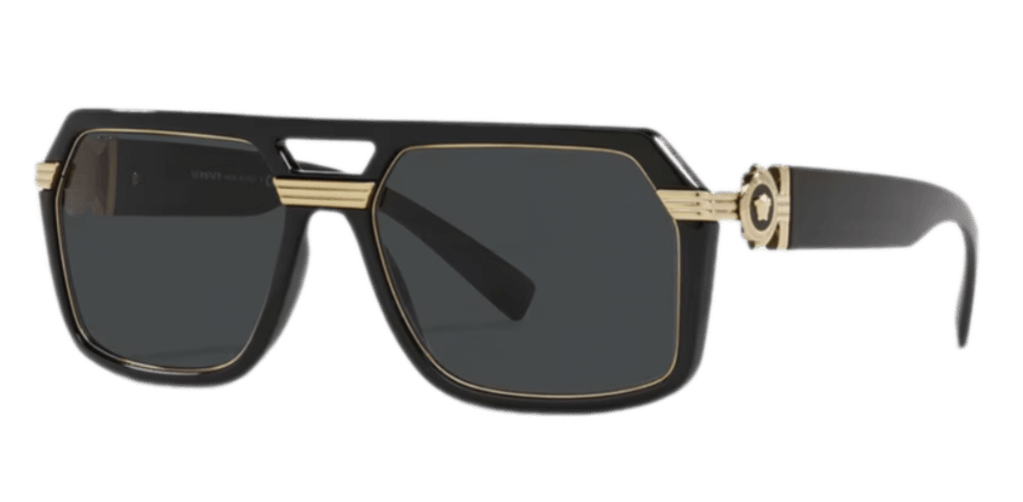 Versace Vintage Icon Pilot Sunglasses - Black and Gold