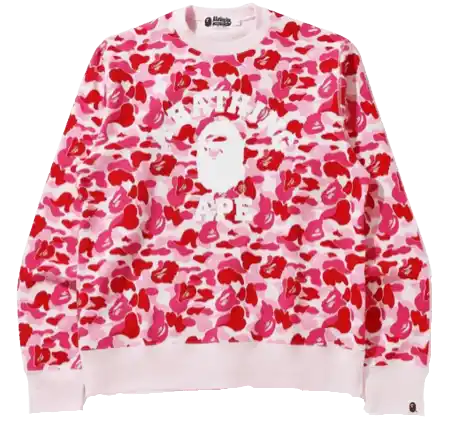 BAPE ABC Camo Crystal Stone Crewneck - Pink