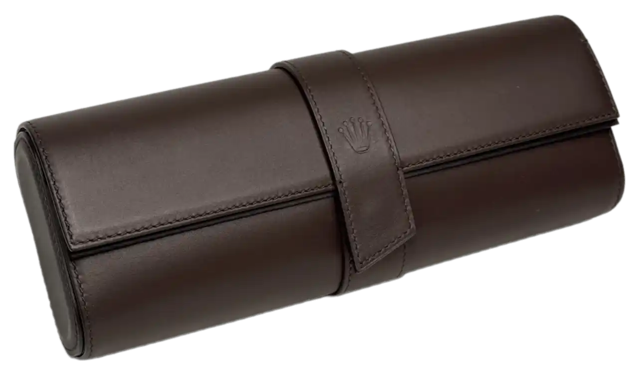 Rolex Brown Trio Watch Travel Case
