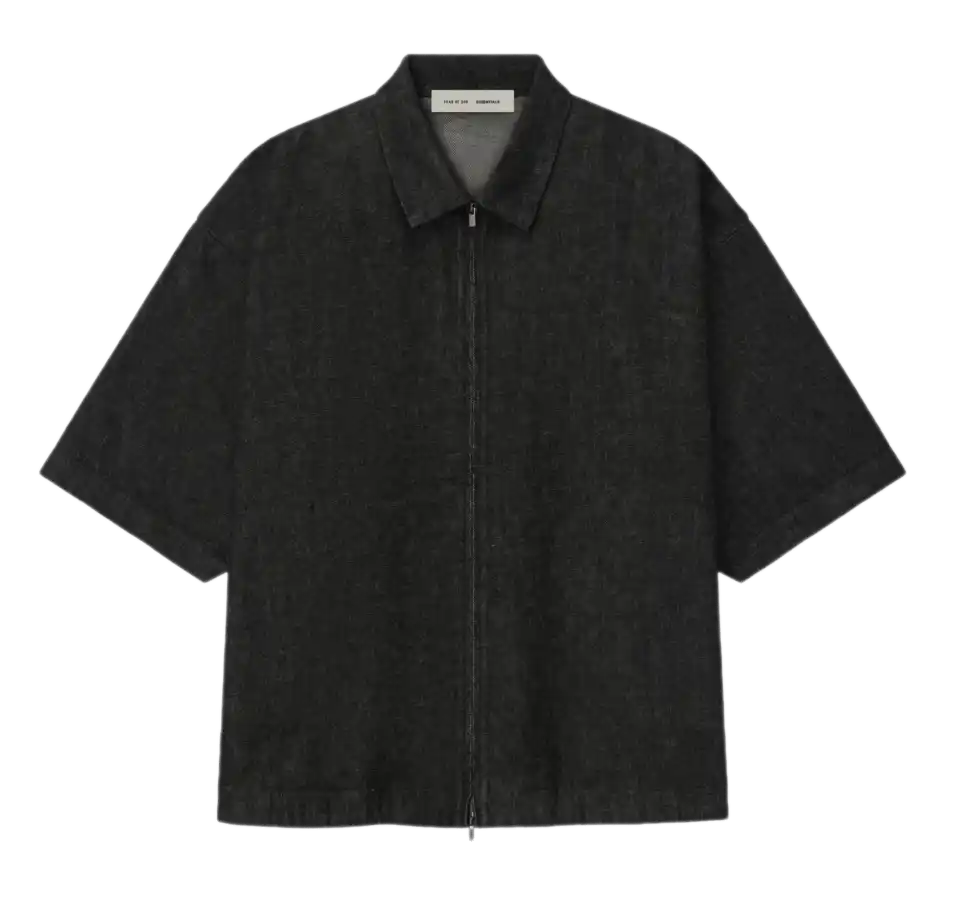 Essentials Denim Full Zip Work Shirt - Vintage Black