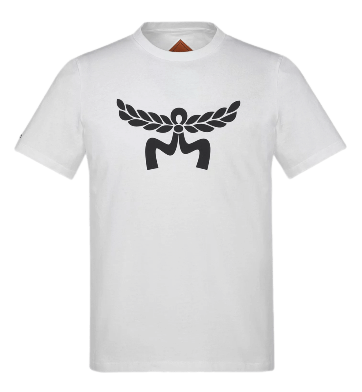 MCM Laurel Logo Print T-Shirt in Organic Cotton - White