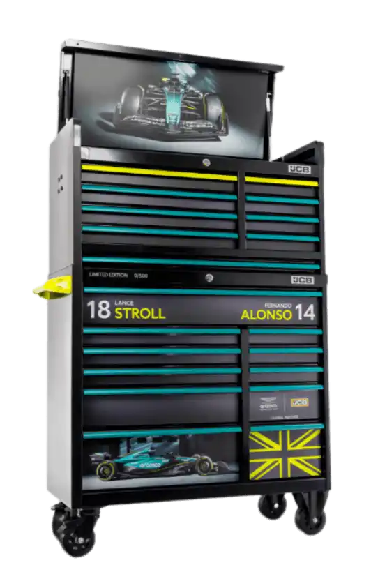 Aston Martin Aramco Formula One Team x JCB Roller Cabinet and Top Tool Chest Stack | Limited Edition