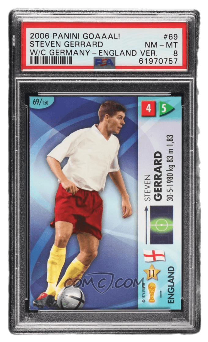 2006 Panini GOAAAL! World Cup - Made in Italy #69 - Steven Gerrard PSA 8