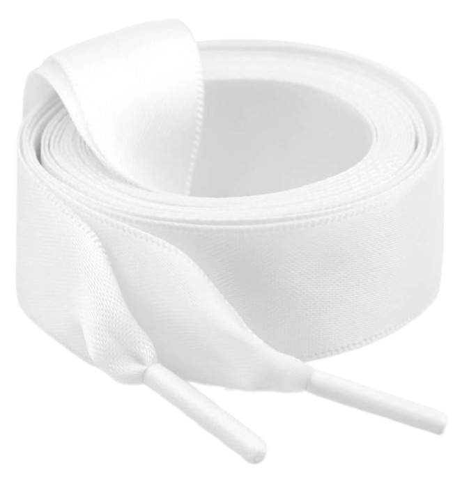 Satin Ribbon Shoe Laces - White