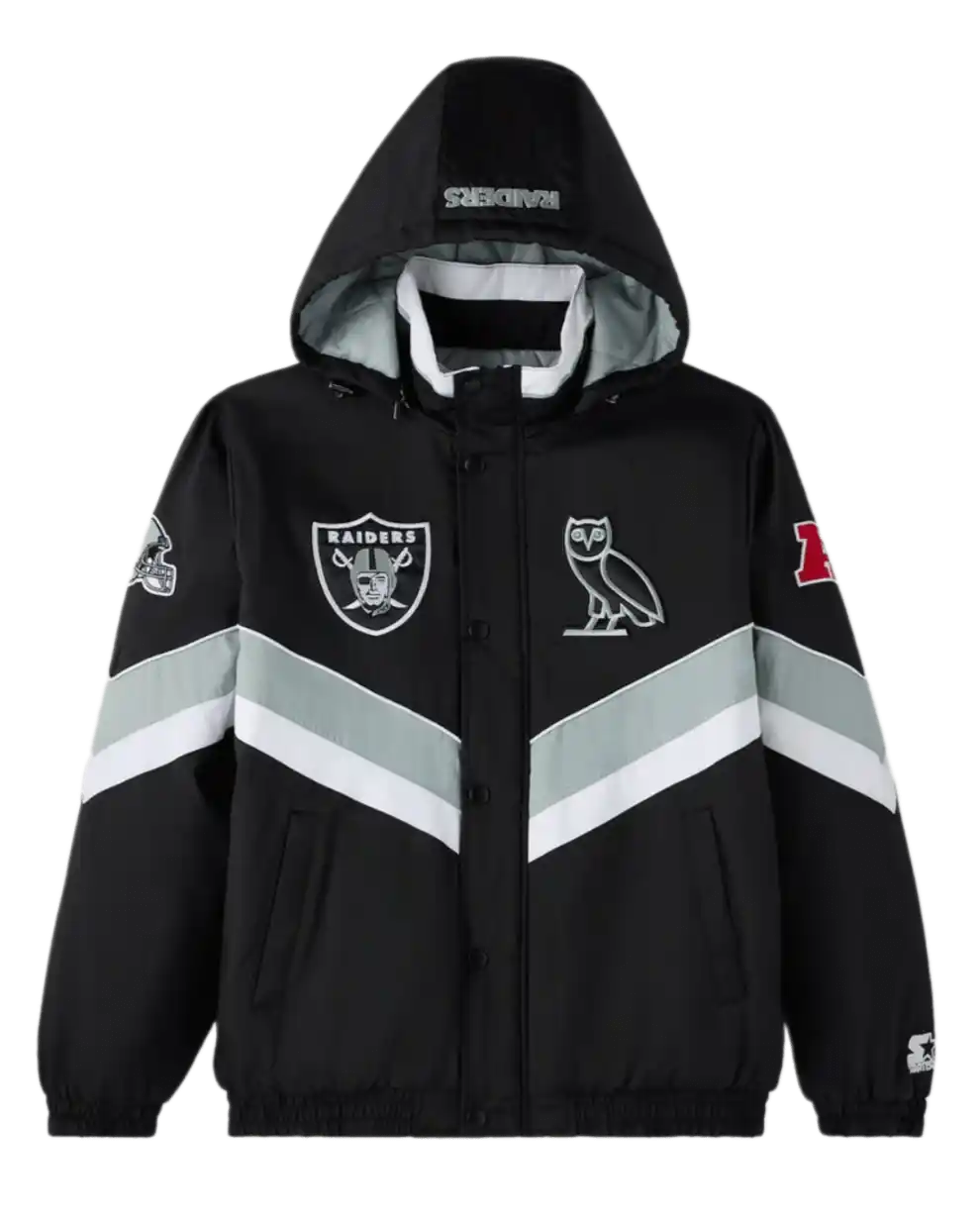 OvO NFL Las Vegas Raiders Starter Sideline Puffer Jacket - Black