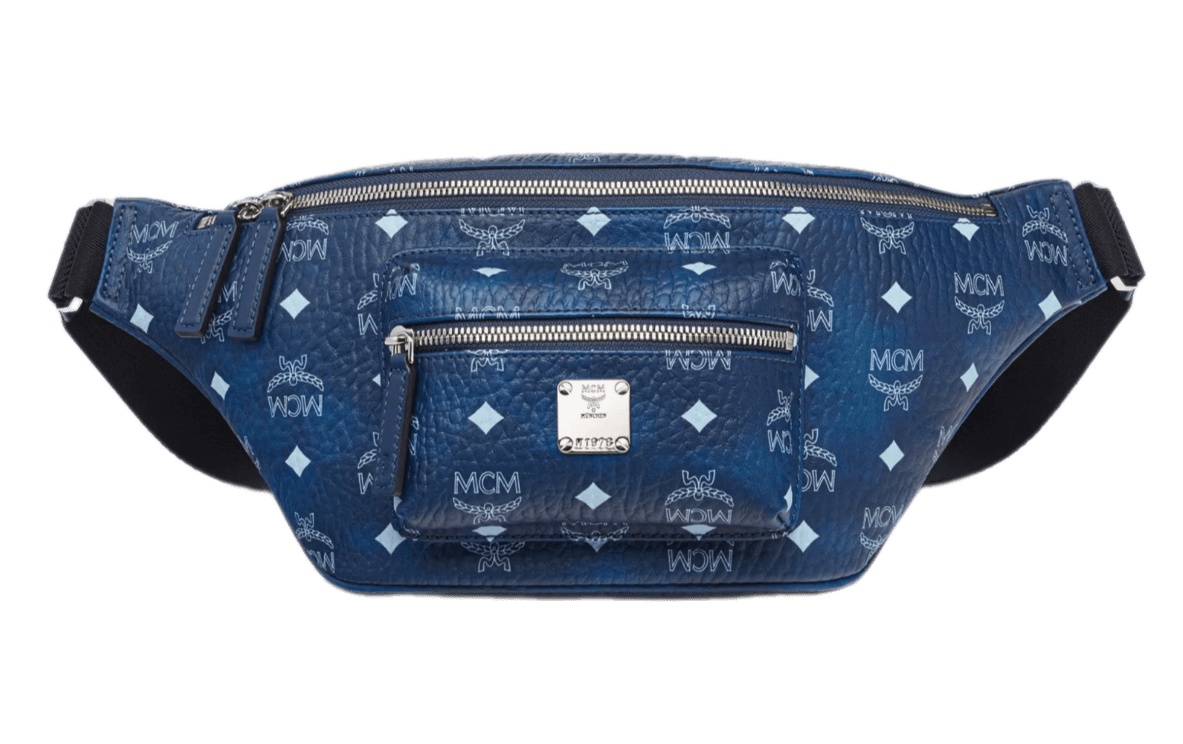 MCM Fursten Belt Bag in Visetos - Blue