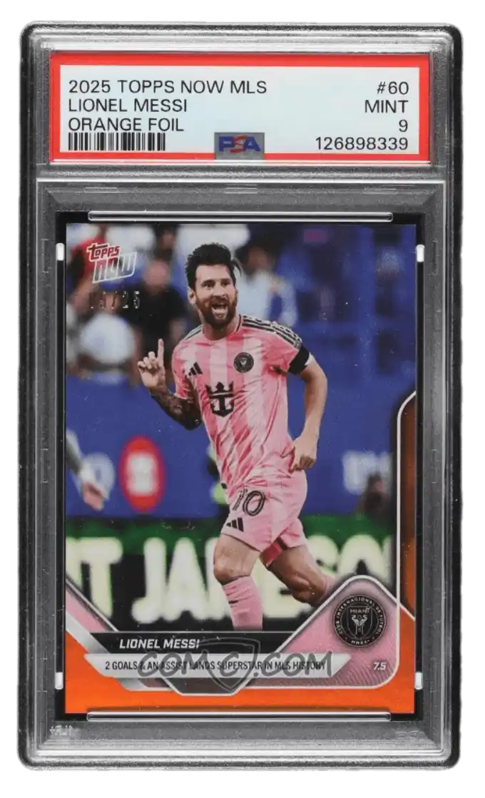 2025 Topps Now MLS - Orange #60 - Lionel Messi /25 PSA 9 MINT
