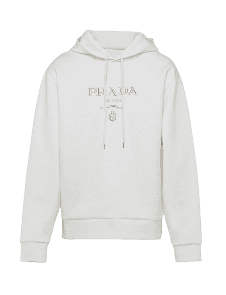 Prada Cotton Hoodie - White/Silver
