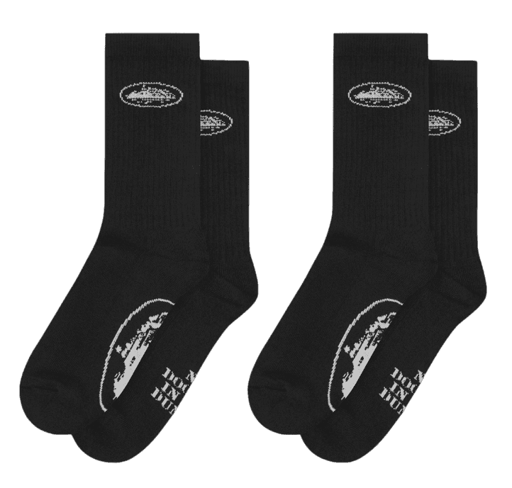 Corteiz Black Alcatraz Socks (2 Pack)