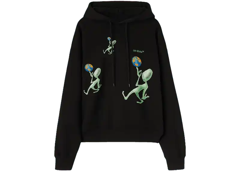 Off-White Alien Arrow Skate Hoodie - Black/Green