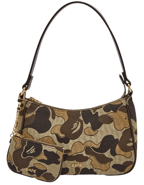 BAPE Womens Cookie Camo 2 Hand Bag - Brown