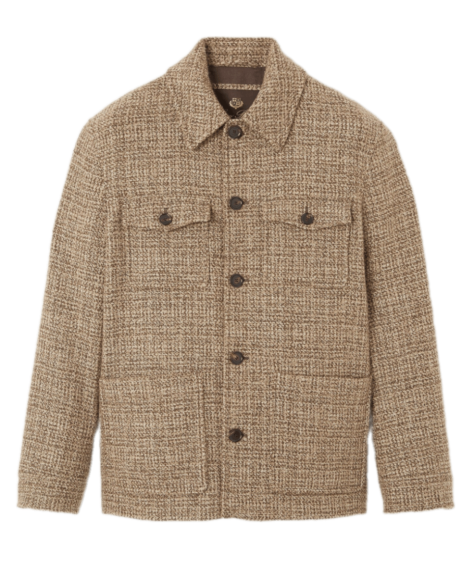 Loro Piana Devis Caban Coat - Brown Tweed