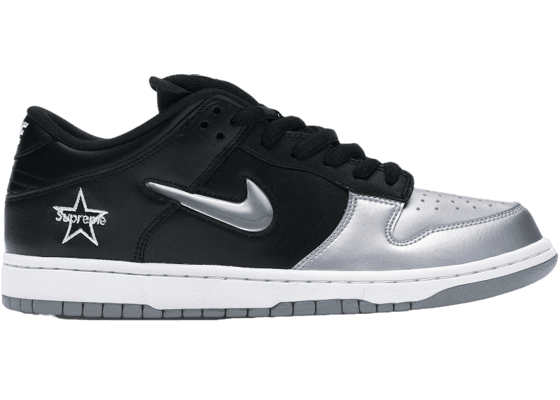 Nike SB Dunk Low - Supreme Jewel Swoosh Silver