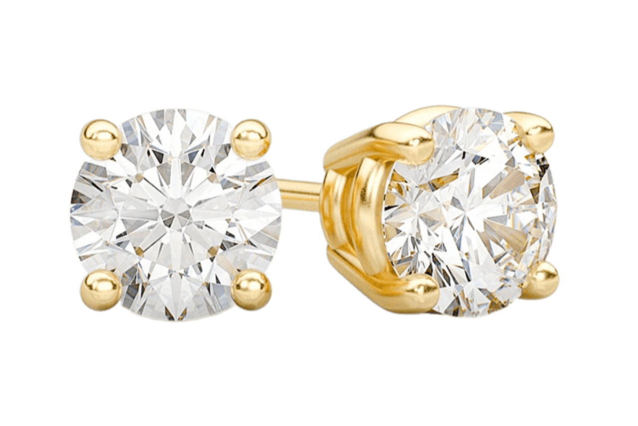 0.33ctw Solitaire Stud Diamond Earrings 14k Solid Yellow Gold