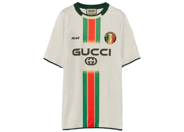 Palace x Gucci Printed Football Technical Jersey T-shirt - White