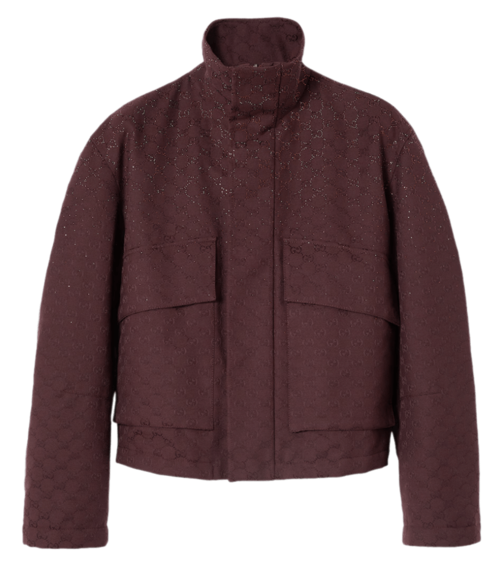 Gucci GG Canvas Padded Jacket with Crystals