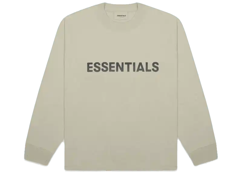 Fear of God Essentials Boxy Long Sleeve T-Shirt Applique Logo - Moss