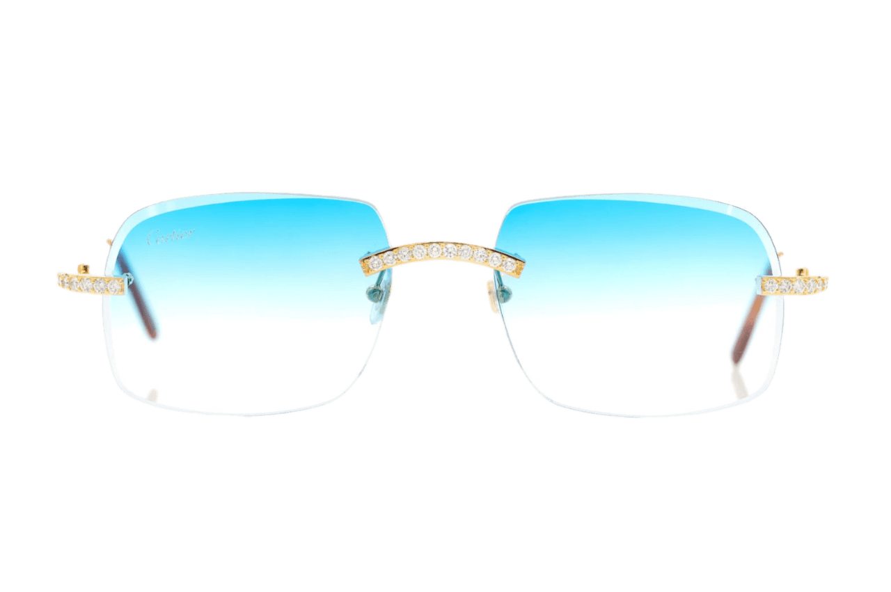 Cartier Glasses Iced Out Diamonds Rimless - 2.50ctw - White Gold