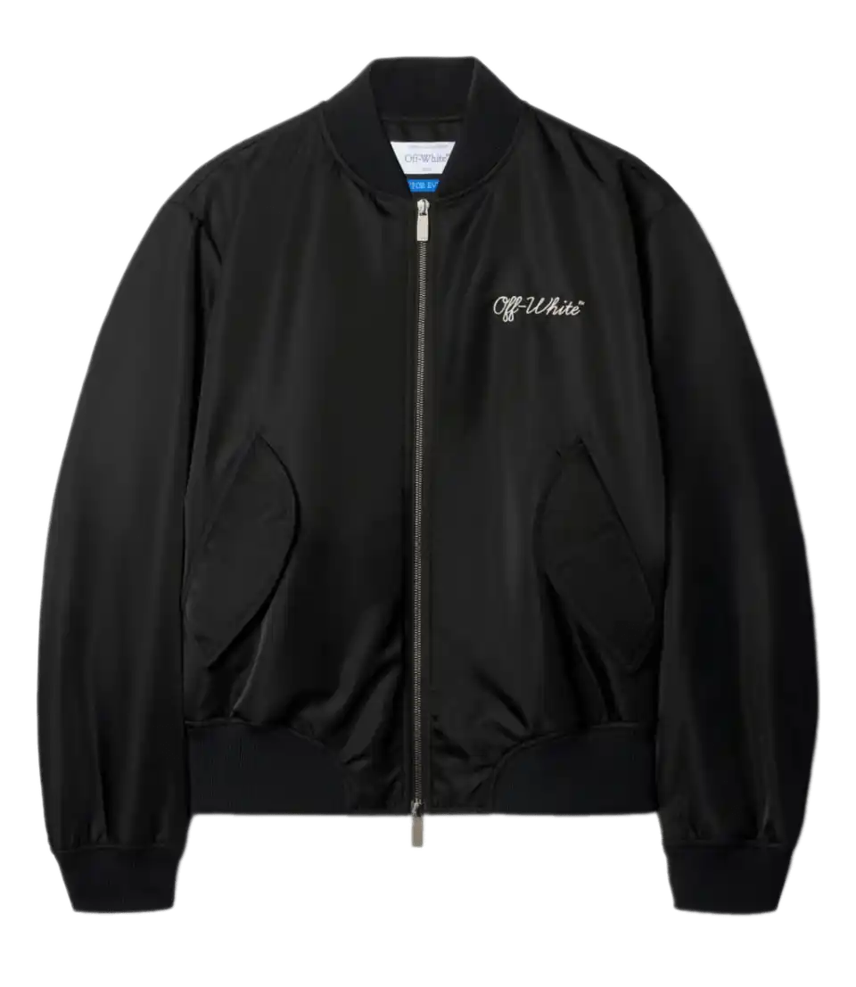 Off-White Script Varsity Jacket - Black
