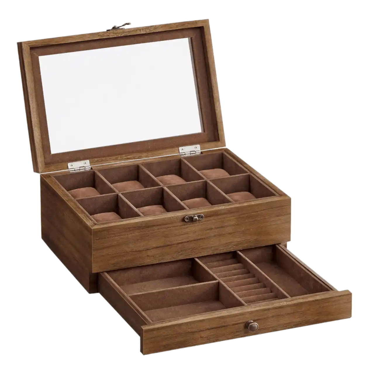 Watch Box with 8 Slots - Rustic Walnut