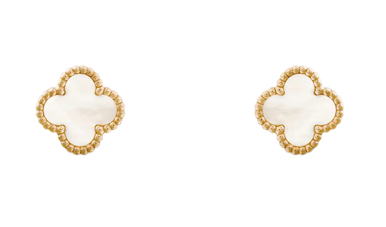 Van Cleef Sweet Alhambra Earstuds - Yellow Gold, Mother-of-Pearl