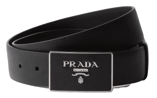 Prada Saffiano Leather Belt - Black