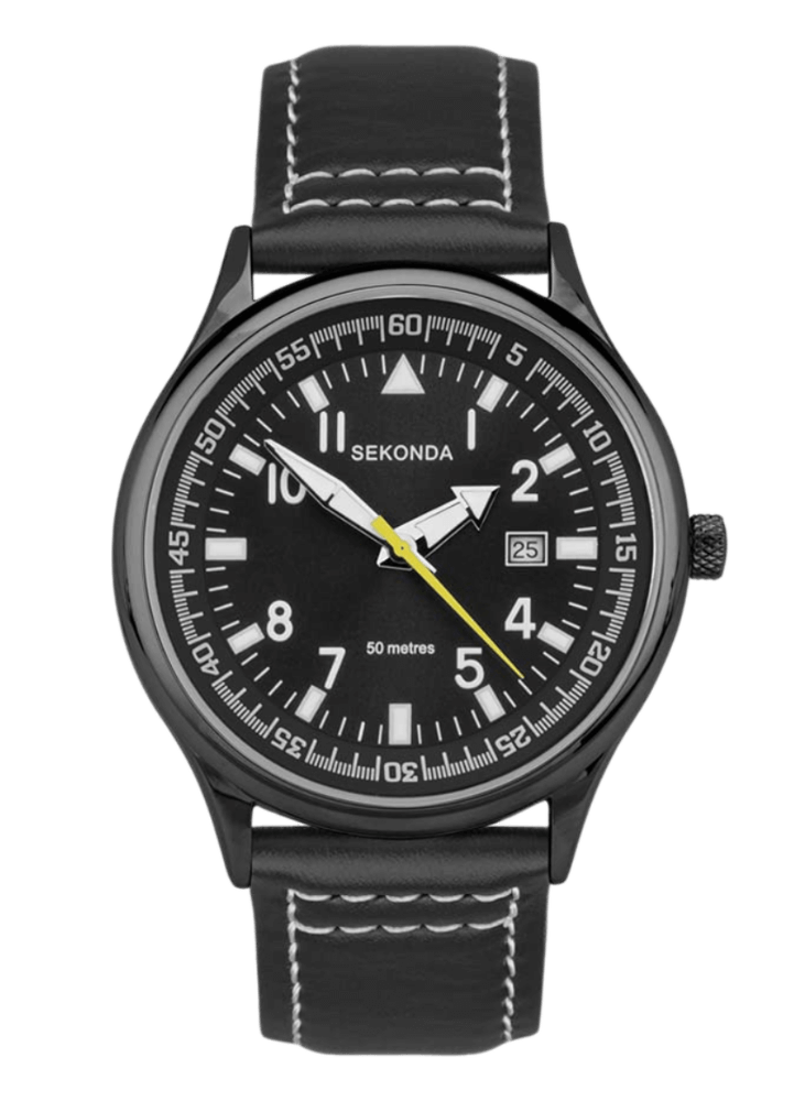 Sekonda Pilot Style Black Dial - 42mm, Quartz