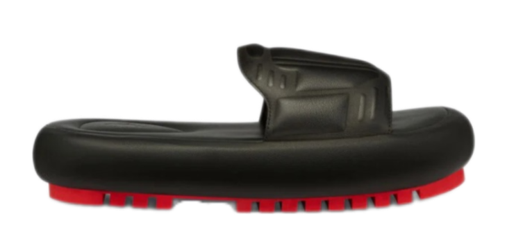 Ferrari Slider Sandals In Rubberised Leather - Black
