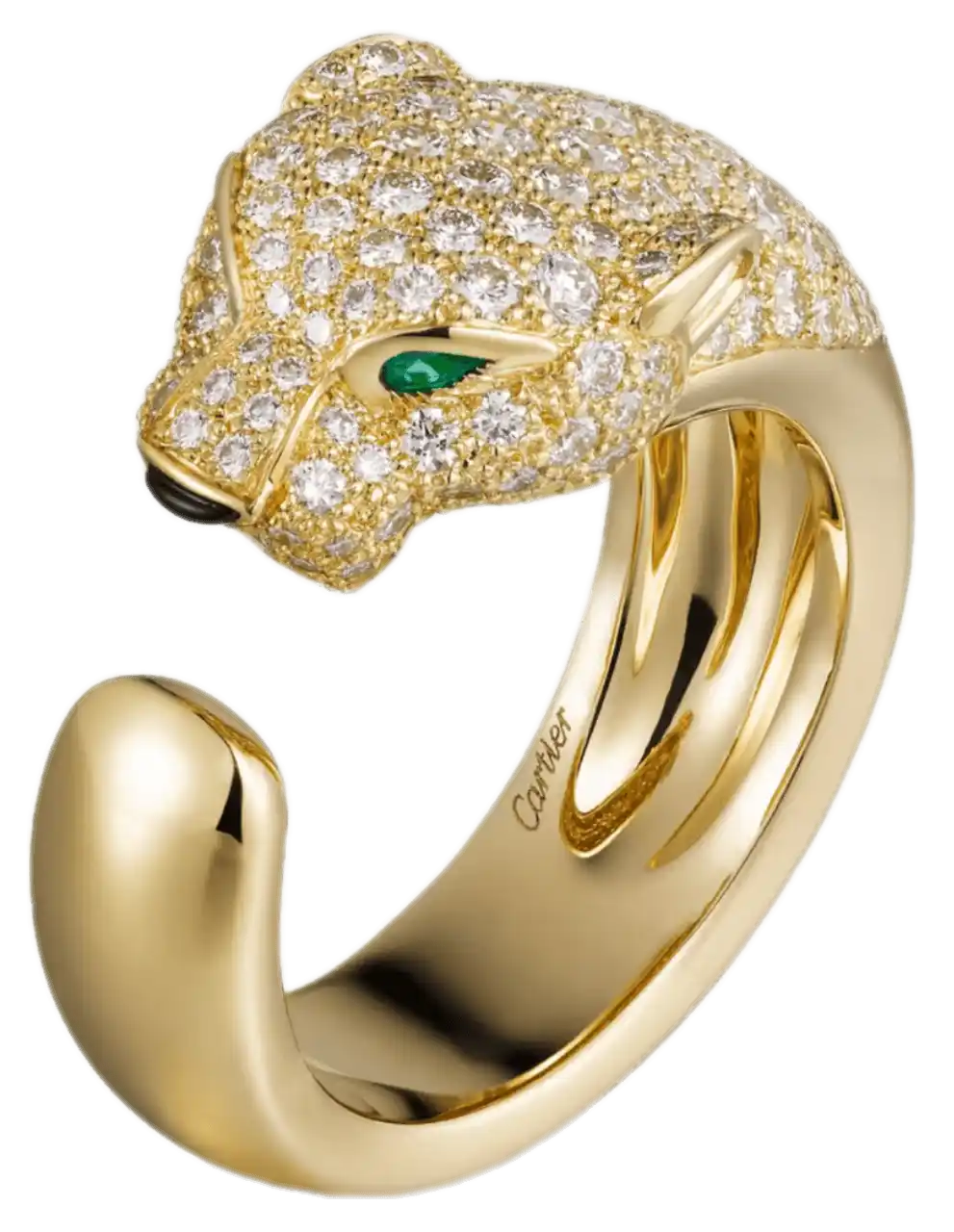 Panthère de Cartier Ring Medium Model Half-paved - Yellow Gold