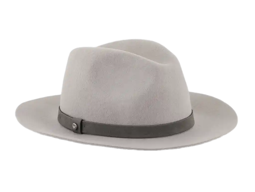Emporio Armani Wool Cloth Fedora Hat with Band - Beige