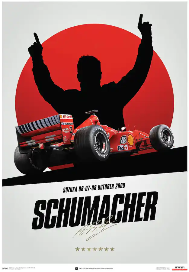 Scuderia Ferrari Michael Schumacher Ferrari F1 2000 Suzuka GP Japan Poster