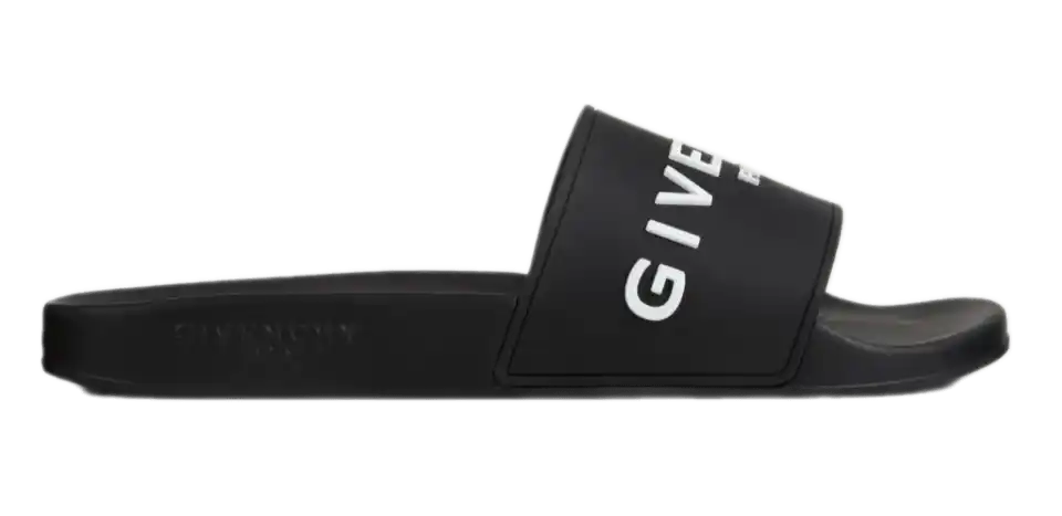 Givenchy Slide Flat Sandals in Rubber - Black