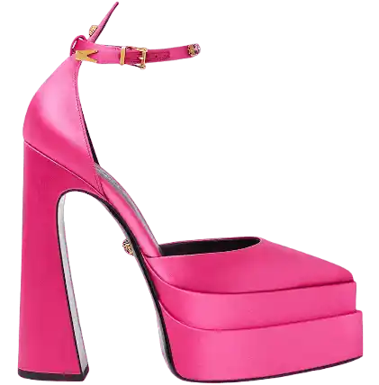 Versace Medusa Aevitas 155mm Platform Pumps - Candy Satin