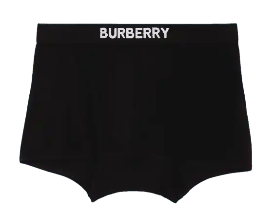 Burberry logo Detail Stretch Cotton Boxer Shorts - Black